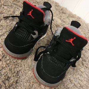 Nike Air Jordan Retro IV 4 shoes bred black red size 3C BQ7670-060